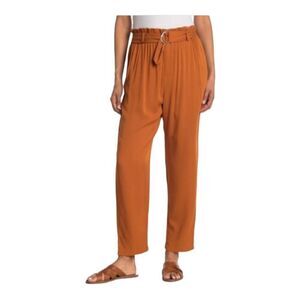 ABOUND Women’s Pants High Rise Paper Bag Waist Rust Pumpkin Orange XS NWT
